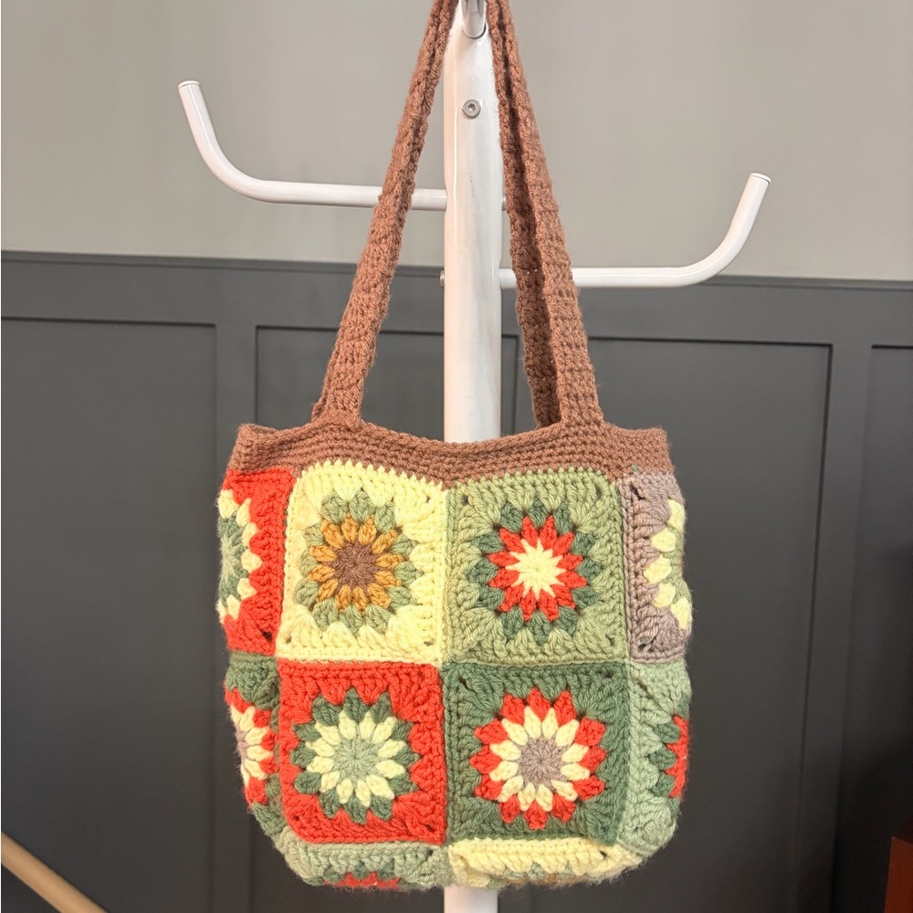 Handmade Crochet Tote Bag - Multicolor